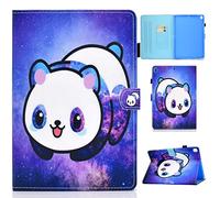 Lspcase, custodia per iPad 10.2 di 7a generazione 2019, in pelle PU, a portafoglio, con funzione di accensione/spegnimento automatico e slot per schede, per Apple iPad 10.2 2019, con simpatico panda