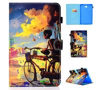Lspcase Custodia Samsung Tab A6 10.1, Galaxy Tab A6 PU Leather Folio Case, Portafoglio con Silicone Interno Case e Porta Carte per Samsung Galaxy Tab A6 Pollice SM-T580 T585 2016 Impression Painting