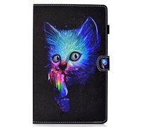 Lspcase Custodia Samsung Tab A6 10.1, Galaxy Tab A6 PU Leather Folio Case, Portafoglio con Silicone Interno Case e Porta Carte per Samsung Galaxy Tab A6 Pollice SM-T580 T585 2016 Blue Cat
