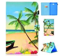 Lspcase Custodia Samsung Tab A6 10.1, Galaxy Tab A6 PU Leather Folio Case, Portafoglio con Silicone Interno Case e Porta Carte per Samsung Galaxy Tab A6 Pollice SM-T580 T585 2016 Spiaggia