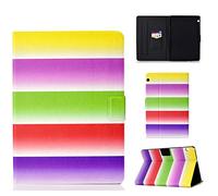 Lspcase Huawei T5 10 Case, Custodia Huawei Tablet T5 10 Portafoglio Cuoio di PU Pelle Flip Libro Wallet Cover con Stand Funzione e Porta Carte pour Huawei Mediapad T5 10 10.1 Pollice Arcobaleno