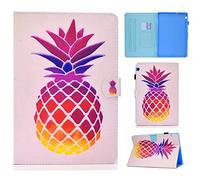 Lspcase Huawei T5 10 Case, Custodia Huawei Tablet T5 10 Portafoglio Cuoio di PU Pelle Flip Libro Wallet Cover con Stand Funzione e Porta Carte pour Huawei Mediapad T5 10 10.1 Ananas Rosa