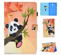 Lspcase Samsung Galaxy Tab A 10.5 SM-T590 T595 Case Magnetica Flip Stand Cover with Funzione Svegliarsi/Sonno e Card Slot Portafoglio a Libro per Samsung Galaxy Tab A 10.5 Pollice Panda Climbing