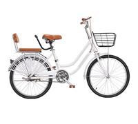 LSQXSS Biciclette leggere per adulti, biciclette da pendolare per uomini e donne, bici per la mobilità degli adolescenti, telaio basso con passaggio interno, doppi freni, sedile posteriore in spugna