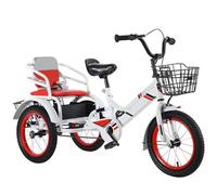 LSQXSS Grandi tricicli a pedali con ruote gonfiabili, bicicletta tandem per bambini dai 3 ai 10 anni, tricicli per bambini con sedile posteriore per il passeggero,bicicletta da crociera a 3 ruote