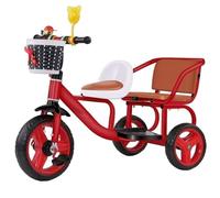 LSQXSS Passeggino per bambini dai 2 ai 5 anni, tricicli per gemelli a due posti, ruote in schiuma leggera, cestino anteriore, tricicli a pedali