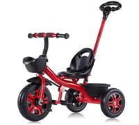 LSQXSS Passeggino triciclo per bambini con maniglia di spinta, tricicli da cavalcare con pedali, sedile regolabile con cintura, bicicletta a 3 ruote, ruote in schiuma