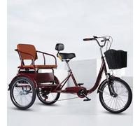 LSQXSS Triciclo per anziani con cambio a 6 velocità, triciclo risciò con forcella anteriore ammortizzata, triciclo cruiser per uscire e viaggiare, biciclette a 3 ruote con sedile posteriore
