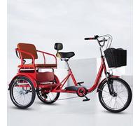 LSQXSS Triciclo per anziani con cambio a 6 velocità, triciclo risciò con forcella anteriore ammortizzata, triciclo cruiser per uscire e viaggiare, biciclette a 3 ruote con sedile posteriore