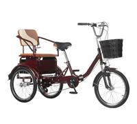 LSQXSS Triciclo per anziani con cambio a 6 velocità, triciclo risciò pieghevole, triciclo cruiser per uscire e viaggiare, biciclette a 3 ruote con sedile posteriore, velocità variabili