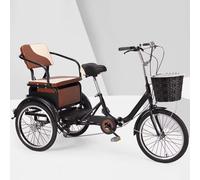 LSQXSS Triciclo per anziani con cambio a 6 velocità, triciclo risciò pieghevole, triciclo cruiser per uscire e viaggiare, biciclette a 3 ruote con sedile posteriore, velocità variabili
