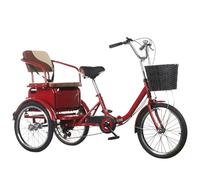 LSQXSS Triciclo per anziani con cambio a 6 velocità, triciclo risciò pieghevole, triciclo cruiser per uscire e viaggiare, biciclette a 3 ruote con sedile posteriore, velocità variabili