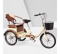 LSQXSS Triciclo per anziani con cambio a 6 velocità, triciclo risciò pieghevole, triciclo cruiser per uscire e viaggiare, biciclette a 3 ruote con sedile posteriore, velocità variabili