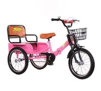 LSQXSS Triciclo pieghevole per bambini con cabina posteriore, triciclo cruiser con forcella anteriore rinforzata, bicicletta a 3 ruote con freno singolo, tricicli a pedali per passeggeri e merci