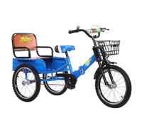 LSQXSS Triciclo pieghevole per bambini con cabina posteriore, triciclo cruiser con forcella anteriore rinforzata, bicicletta a 3 ruote con freno singolo, tricicli a pedali per passeggeri e merci