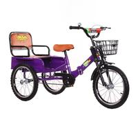 LSQXSS Triciclo pieghevole per bambini con cabina posteriore, triciclo cruiser con forcella anteriore rinforzata, bicicletta a 3 ruote con freno singolo, tricicli a pedali per passeggeri e merci