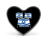 Lsrael - Spilla a forma di cuore con bandiere, per zaino, giacche, cappelli, decorazione