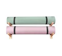 LSRFXF Supporto da Parete per Tappetino da Yoga in Legno, Supporto da Parete Tappetino per Esercizi Rullo in Schiuma e Porta Asciugamani, Ripiano Organizer per Palestra Domestica