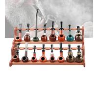 LSRFXF Supporto per Pipa per Tabacco Supporto per Pipa in Legno, Supporto Portatile per Rastrelliera per Pipa, Fatto a Mano in Legno Massello di Noce, Portapipa per la Maggior Parte dei Tubi