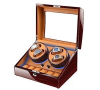LSRRYD Avvolgitore Automatico For Orologi Di Grande Capacità For 4 Orologi + 6 Scomparti Aggiuntivi LED Integrato Illuminato Carica Orologi (Color : 4+6 Brown)