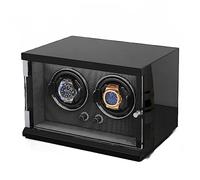 LSRRYD Avvolgitore For 2 Orologi Automatici Cuscini Regolabili For Orologi Scatola Espositiva In Legno Motore Ultra-silenzioso Illuminazione A LED Incorporata (Color : B, Size : 2+0)