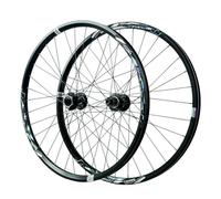LSRRYD Ruote Anteriori E Posteriori per Mountain Bike 26“ 27,5” 29" Set Ruote A Perno Passante 110 * 20/142 * 12mm Cerchio A Doppio Strato per Cassette da 7-12 velocità(27.5" Black,1 Pair)