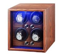 LSRRYD Scatola Orologio Carica Automatica for 4 Orologi Automatici Con Motore Super Silenzioso Cassa Orologi Guscio Di Legno Contenitore Di Archiviazione (Color : Brown, Size : 4+0)
