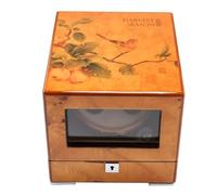 LSRRYD Watch Winder Orologio A Carica Automatica Legno Lussuoso Espositore Girevole Per 2 Orologi 5 Programmi Di Rotazione Silenzioso Motore (Color : Brown-B)