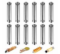 LSRVNM 12 Pezzi Stampo per Croissant Cremoso, Teglie per Cannoli in Acciaio Inossidabile, Stampo per Cono Crema Antiaderente Cannoli Form Tubi Spiral Roll Horn Stampo da Forno