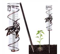 LSRVNM Pluviometro da Giardino, Pluviometro in Vetro con Scala Trasparente, con Staffa in Metallo Pluviometro con Picchetto, per Il Monitoraggio delle Precipitazioni in Giardino e Prato