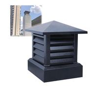 LSSHQ Comignolo Quadrato in Lega di Alluminio Comignolo Antivento Canna Fumaria, Villa Antifumo e Antipioggia Cappelli for Camino Quadrati for Camino Esterno(25x25cm/9.8x9.8in)