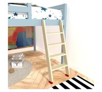 LSSHQ Piedi Scala per Letto A Castello in Legno Pioli Larghi da 3,7" Scala Scaletta Legno Massello, per Soffitta Garage Casa Scala Porta Asciugamani(100cm/39in)