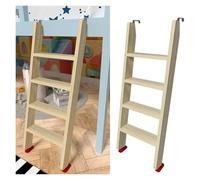 LSSHQ Piedi Scala per Letto A Castello in Legno Pioli Larghi da 3,9" Scala in Legno Massello per Soppalco, Staffe a Gancio e Poggiapiedi Antiscivolo(175cm/69in)
