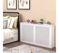 LSSHQ Radiatore Copertura Grill A Doghe Moderno, Mobiletto A in Legno MDF Laccato Biancomedium per A Antiribaltamento(35.4x35.4x7.8in/90x90x20cm)