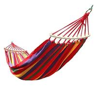 LSUAOSSUE Amaca, Amaca da Campeggio in Tela for Spiaggia, Giardino, Viaggio, Albero, capacità 300 kg, Multicolore, 80x190 cm(Rosso)