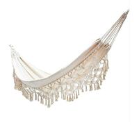 LSUAOSSUE Amaca, Amaca in Corda di Cotone Doppia Tela for Interni ed Esterni Multicolore 200x150cm 1500kg(Beige)