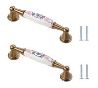 LSUAOSSUE Maniglie e pomelli in lega per armadi, Pomelli for cassetti in ceramica, 2 pezzi, rotondi, foro singolo, in lega di zinco, varie misure(115 * 20 * 26mm)