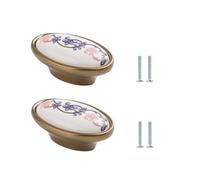 LSUAOSSUE Maniglie e pomelli in lega per armadi, Pomelli for cassetti in ceramica, 2 pezzi, rotondi, foro singolo, in lega di zinco, varie misure(56 * 33 * 27mm)