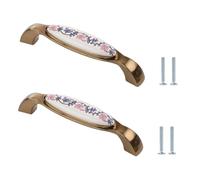 LSUAOSSUE Maniglie e pomelli in lega per armadi, Pomelli for cassetti in ceramica, 2 pezzi, rotondi, foro singolo, in lega di zinco, varie misure(138 * 31 * 26mm)