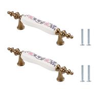 LSUAOSSUE Maniglie e pomelli in lega per armadi, Pomelli for cassetti in ceramica, 2 pezzi, rotondi, foro singolo, in lega di zinco, varie misure(126 * 17 * 31mm)