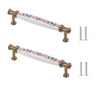 LSUAOSSUE Maniglie e pomelli in lega per armadi, Pomelli for cassetti in ceramica, 2 pezzi, rotondi, foro singolo, in lega di zinco, varie misure(152 * 19 * 31mm)