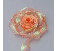 LSUAOSSUE Nastro in Organza, Nastro di Chiffon da 10 Metri, Varie Misure, Multicolore, for lavori Fai Te e Confezioni Regalo(Orange,8 x 10 Yard)