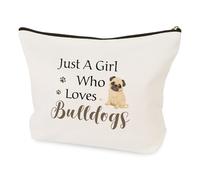 LSVGSAK Borsa cosmetica con bulldog, regalo per donne e ragazze