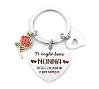 LSVGSAK Festa dei Nonni Idee Regalo Portachiavi per Nonna Festa Della Mamma Regali Personalizzato Regalo Nonna Compleanno Natale Anniversario Originali Grazie Regali Festa Della Donna San Valentino