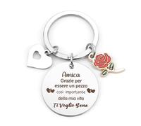 LSVGSAK Regalo Amica Portachiavi Idee Compleanno Regali Personalizzato Migliore Amica Amicizia Natale Regalo Compleanno Valentino Migliore Laurea Donna per Amici Amico Amiche Teenager Collega Donna