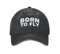 LSWFMACL Cappello da Baseball Personalizzato Born To Fly Flight Pilot Aereo Unisex Regolabile Cappello da papà Hip Hop Snapback Cappelli in Cotone, per Tutte Le Stagioni