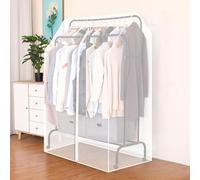 LSWKG Copertura per Appendiabiti Antipolvere in PEVA, Custodia Porta Abiti, Copriabiti Antipolvere，Adatta a Stand con Doppia Barra Alta e Bassa per Camicie, Giacche, Abiti Translucent,80cm