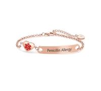 LSxAB Braccialetto con scritta in lingua inglese "Heart Medical Alert ID", per donne e ragazze, braccialetto di pronto soccorso in acciaio inox, 22 centimeters, Acciaio inossidabile, Nessuna pietra