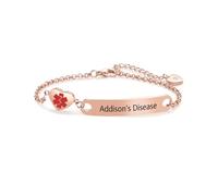 LSxAB Braccialetto con scritta in lingua inglese "Heart Medical Alert ID", per donne e ragazze, braccialetto di pronto soccorso in acciaio inox, Acciaio inossidabile, Nessuna pietra preziosa