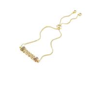 LSxAB Braccialetto dorato con catena regolabile con cuore e zirconia cubica arcobaleno, regalo per la festa della mamma da parte di figlia, figlio, regalo di compleanno, One Size, Rame, Non pietra
